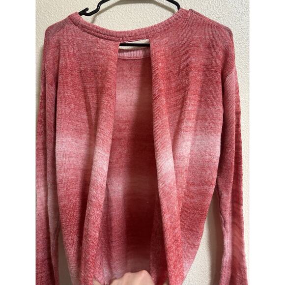 Prana Nightingale Size M Sweater Twisted Open Back Pink Ombre Wool Blend Ballet - Picture 5 of 10